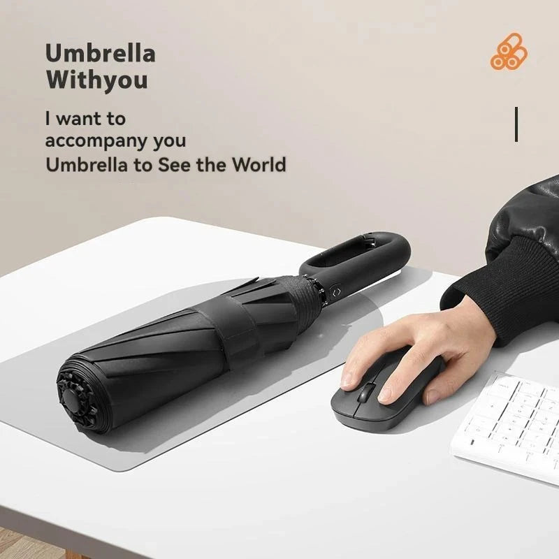 Automatic Carabiner Umbrella – Windproof Compact Design