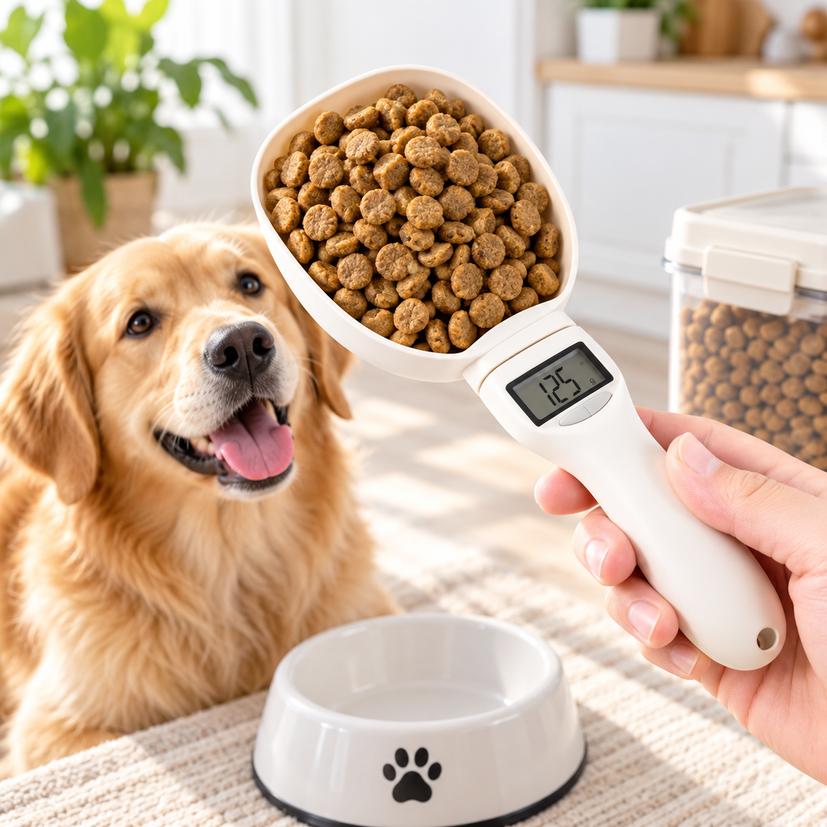 Digital Pet Food Measuring Scoop – LED Display Scale