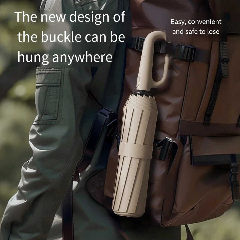 Automatic Carabiner Umbrella – Windproof Compact Design