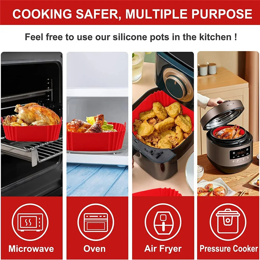 Reusable Silicone Air Fryer Liner – Non-Stick Baking Tray