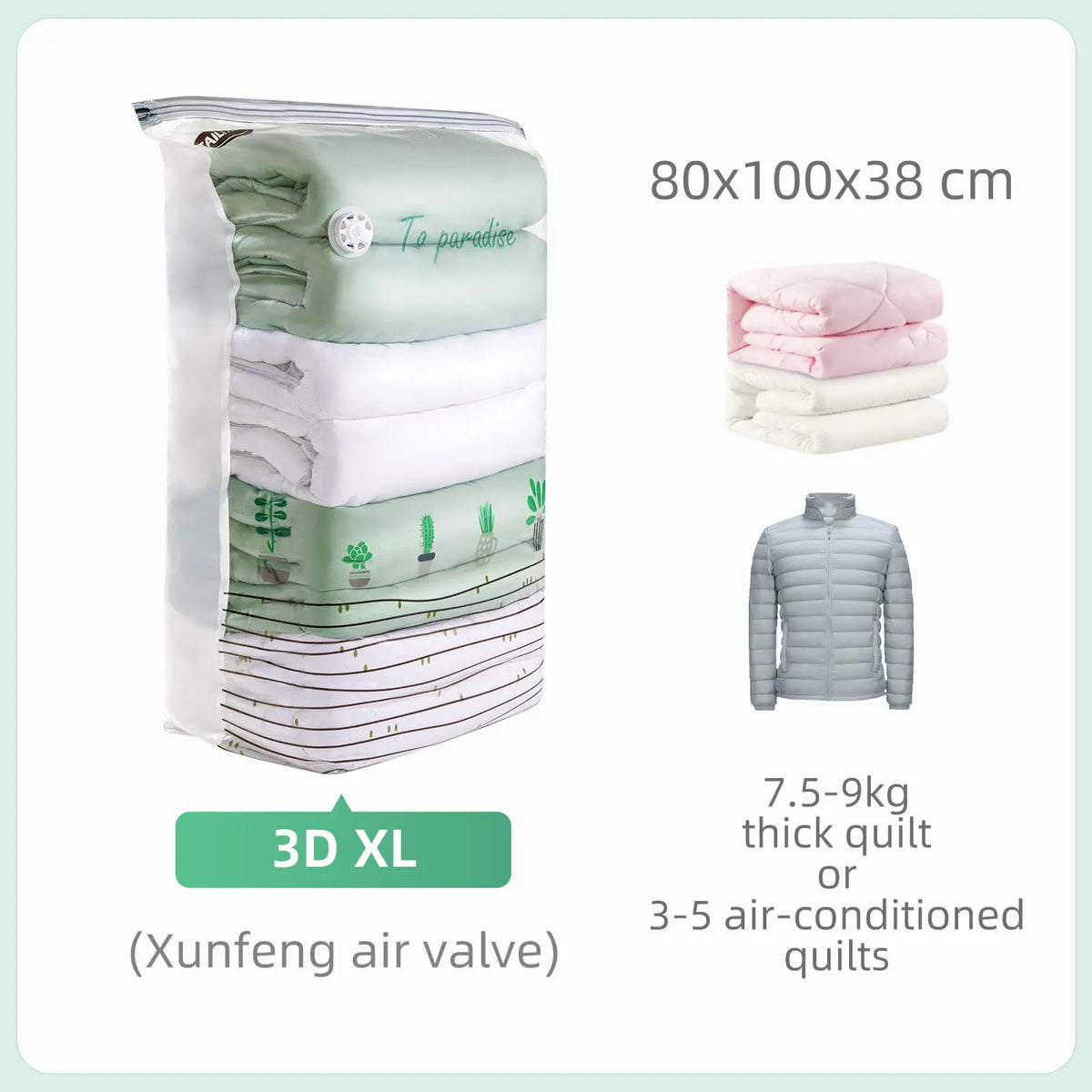 Cubic Compression Storage Bags – No Pump Required.