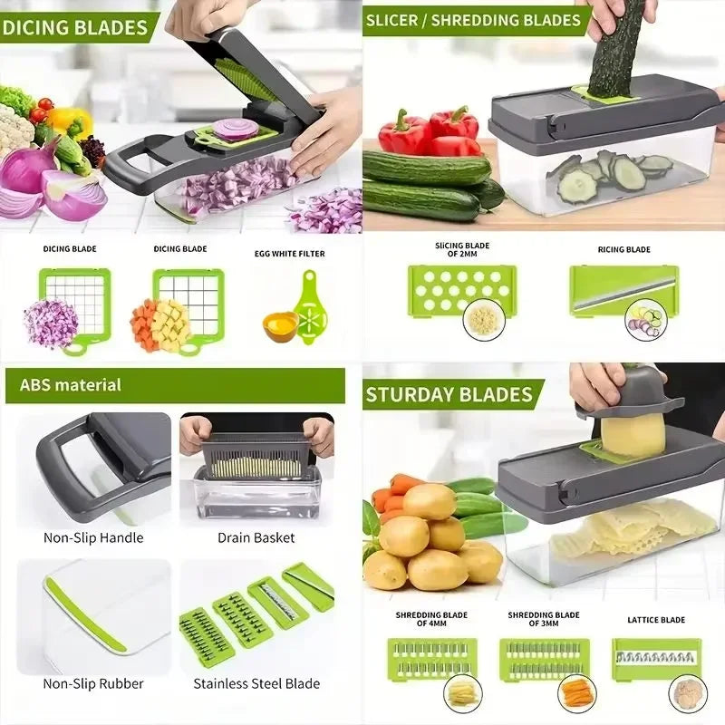 5-in-1 Vegetable Cutter – Slicer, Dicer & Grater