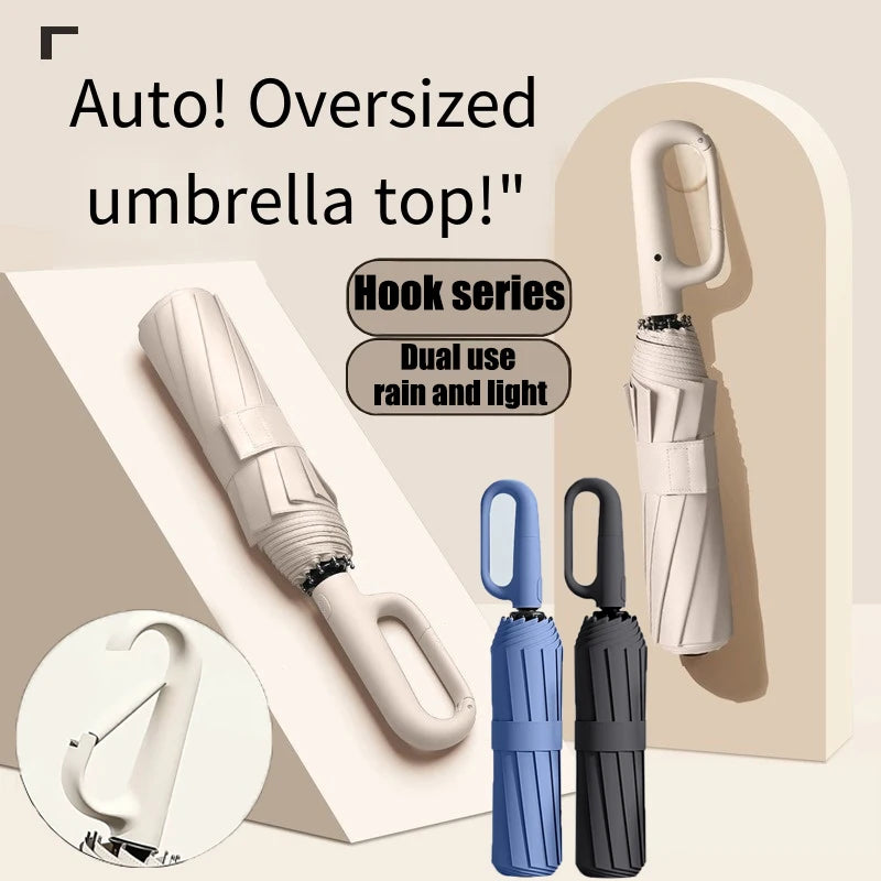 Automatic Carabiner Umbrella – Windproof Compact Design