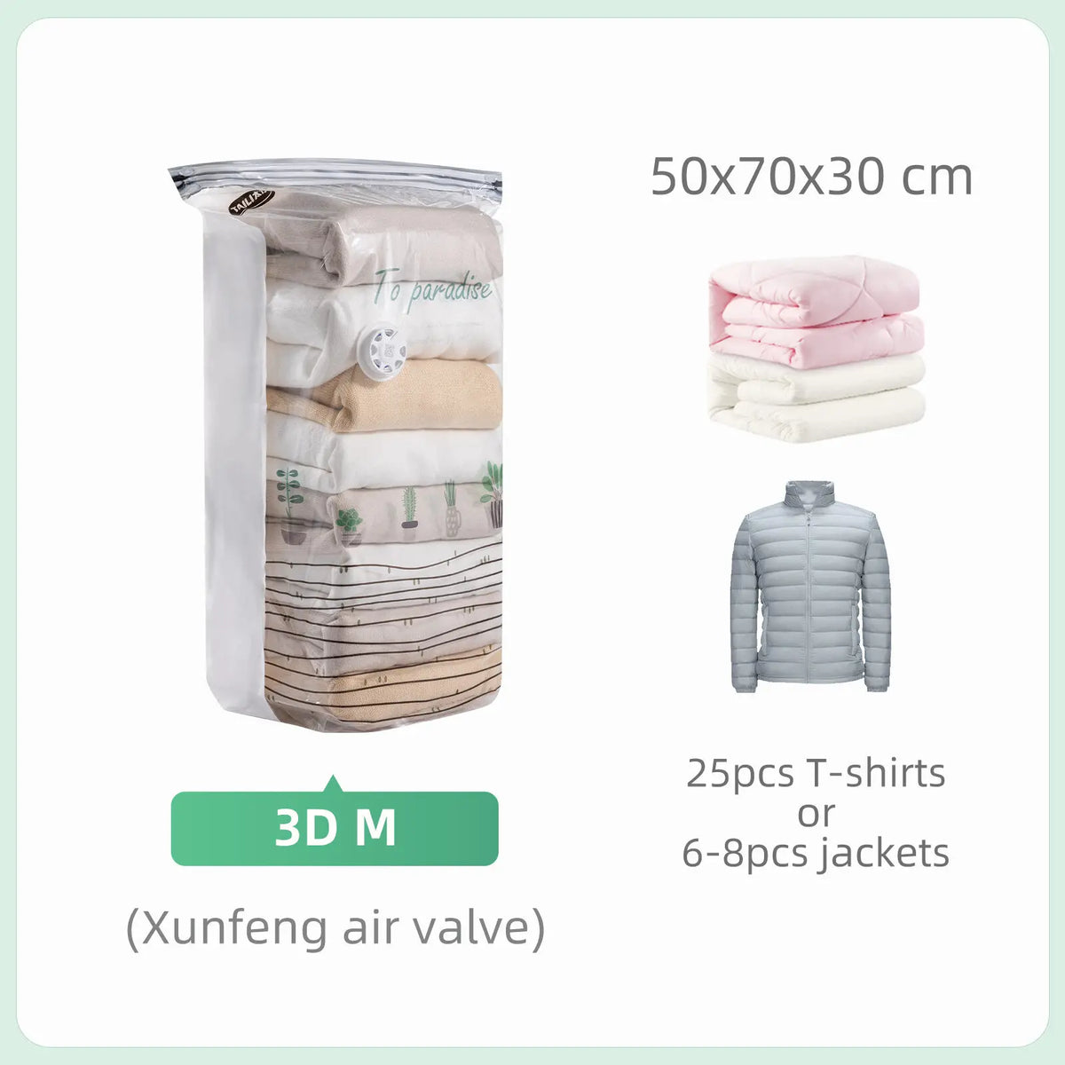 Cubic Compression Storage Bags – No Pump Required.