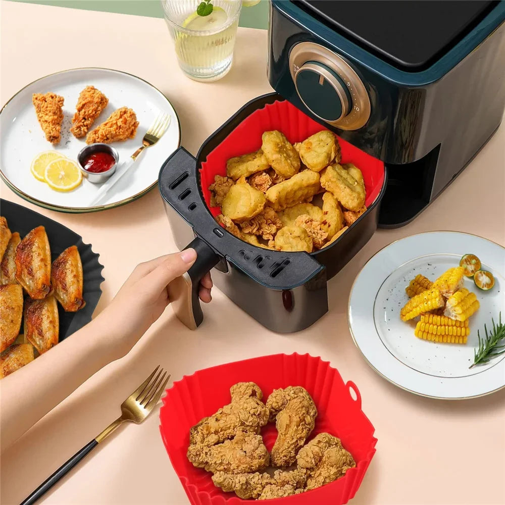 Reusable Silicone Air Fryer Liner – Non-Stick Baking Tray