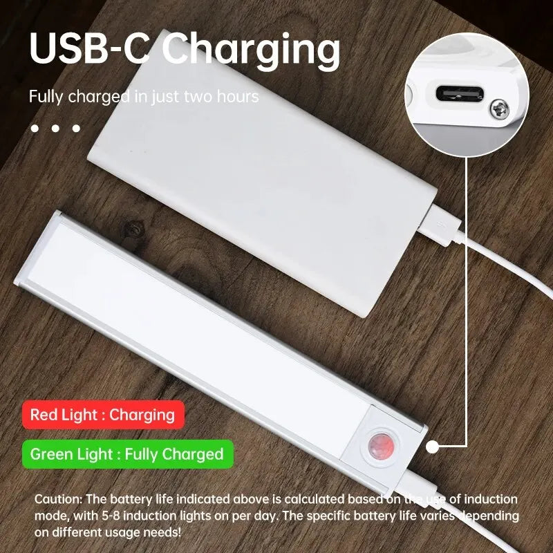 LED Motion Sensor Light – USB Rechargeable Under-Cabinet Light